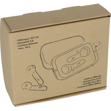 Logo trade promotional merchandise photo of: Bluetooth earbuds BARCELONA